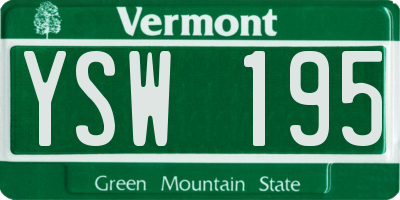 VT license plate YSW195