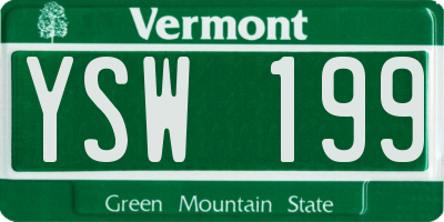 VT license plate YSW199