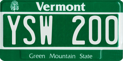 VT license plate YSW200