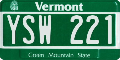 VT license plate YSW221