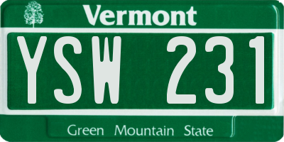 VT license plate YSW231