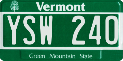 VT license plate YSW240