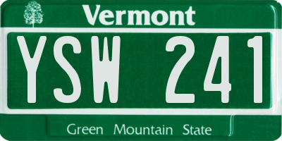 VT license plate YSW241