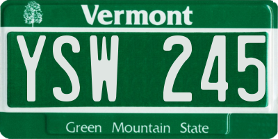 VT license plate YSW245