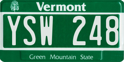 VT license plate YSW248