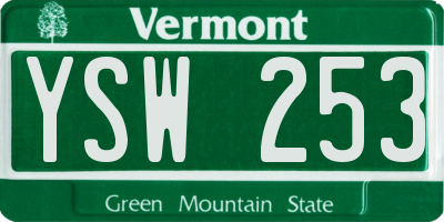 VT license plate YSW253