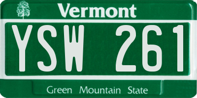 VT license plate YSW261