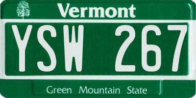 VT license plate YSW267