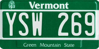 VT license plate YSW269