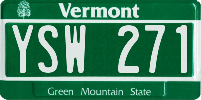 VT license plate YSW271