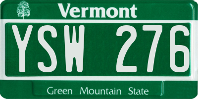 VT license plate YSW276