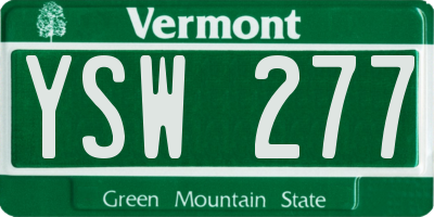 VT license plate YSW277
