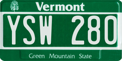 VT license plate YSW280
