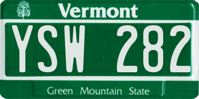 VT license plate YSW282