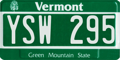 VT license plate YSW295