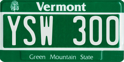 VT license plate YSW300