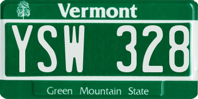 VT license plate YSW328