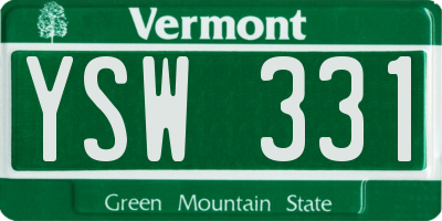 VT license plate YSW331