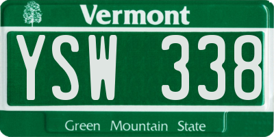 VT license plate YSW338