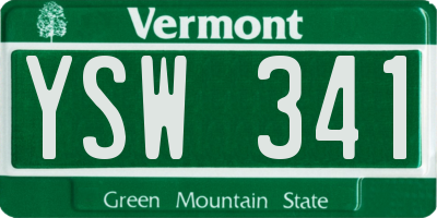 VT license plate YSW341