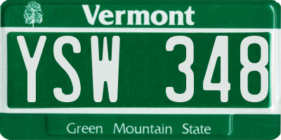 VT license plate YSW348