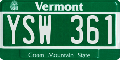 VT license plate YSW361
