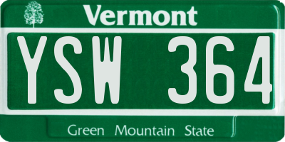 VT license plate YSW364