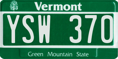 VT license plate YSW370