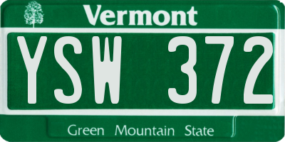 VT license plate YSW372