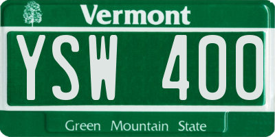 VT license plate YSW400