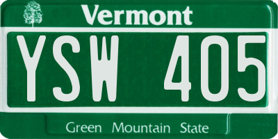 VT license plate YSW405