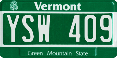 VT license plate YSW409