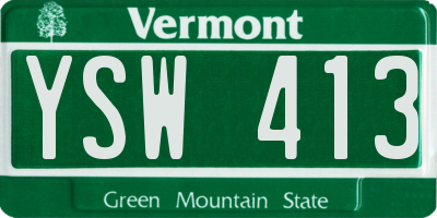 VT license plate YSW413