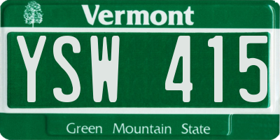 VT license plate YSW415