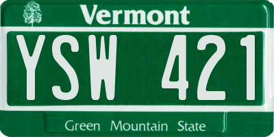 VT license plate YSW421