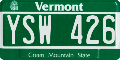VT license plate YSW426