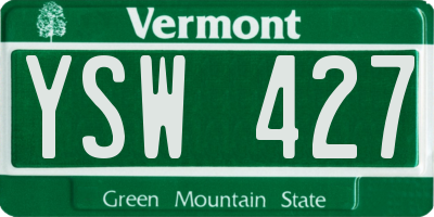 VT license plate YSW427
