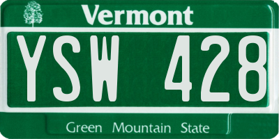 VT license plate YSW428