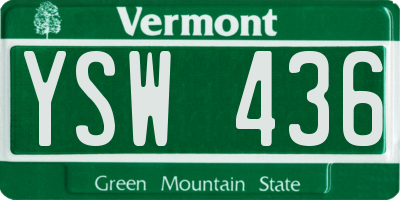 VT license plate YSW436