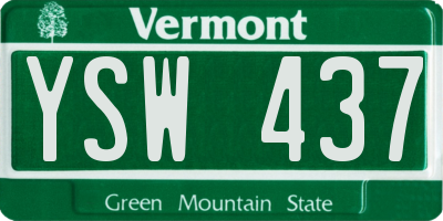 VT license plate YSW437