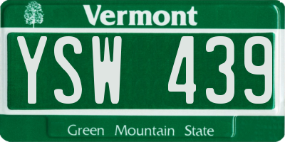 VT license plate YSW439
