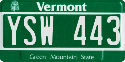 VT license plate YSW443