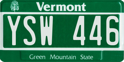 VT license plate YSW446