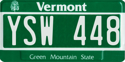 VT license plate YSW448