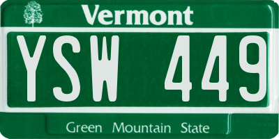 VT license plate YSW449