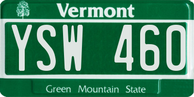 VT license plate YSW460
