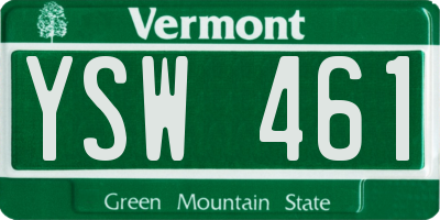 VT license plate YSW461