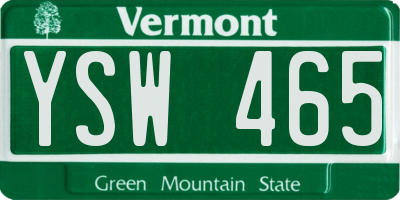VT license plate YSW465
