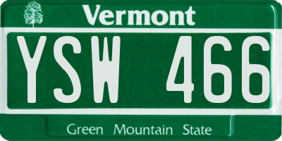 VT license plate YSW466