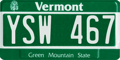 VT license plate YSW467